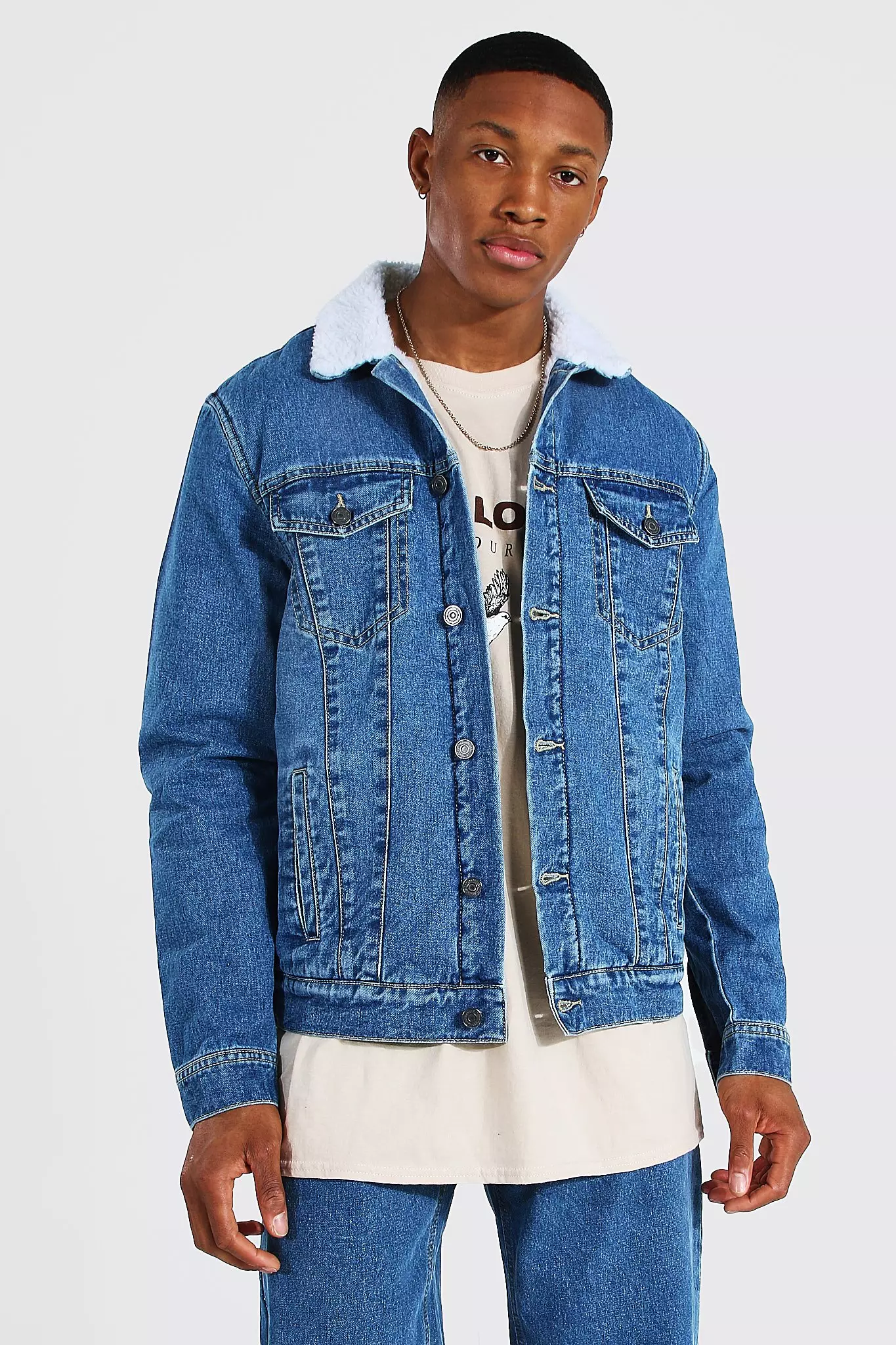 Pull and bear shop borg lined jacket